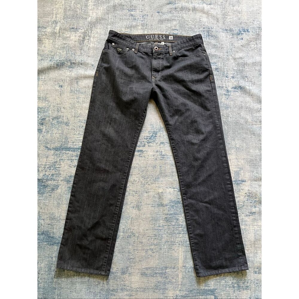 Guess Dark Blue Lincoln Slim Straight Leg Denim Jeans 36 x 32